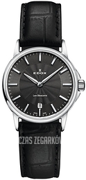 Edox Les Bemonts Czarny/Skóra Ø28 mm 57001-3-GIN