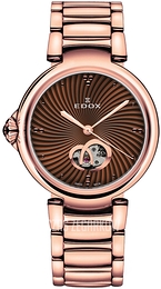 Edox LaPassion Brązowy/Stal w kolorze różowego złota Ø33 mm 85025-37RM-BRIR