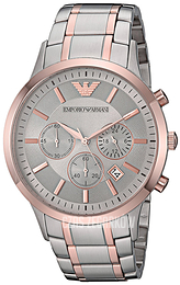 Emporio Armani Renato Srebrny/Stal w kolorze różowego złota Ø43 mm AR11077