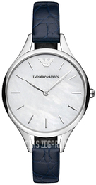 Emporio Armani Dress Srebrny/Skóra Ø32 mm AR11090