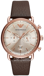 Emporio Armani Dress Srebrny/Skóra Ø43 mm AR11106