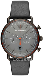 Emporio Armani Aviator Szary/Skóra Ø43 mm AR11168