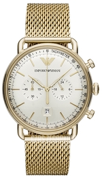 Emporio Armani Aviator Kremowy/Pozlacana Ø43 mm AR11315