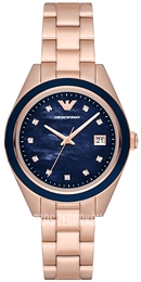 Emporio Armani Leo Niebieski/Stal w kolorze różowego złota Ø36 mm AR11449