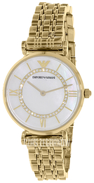 Emporio Armani Dress Biały/Stal w odcieniu złota Ø32 mm AR1907