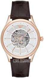 Emporio Armani Meccanico Srebrny/Skóra Ø45 mm AR2073