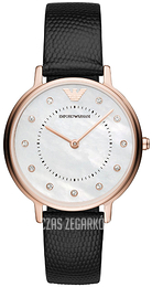 Emporio Armani Dress Srebrny/Skóra Ø32 mm AR80011