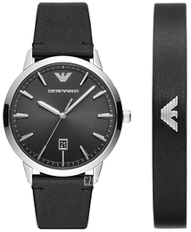 Emporio Armani Czarny/Skóra Ø43 mm AR80064SET