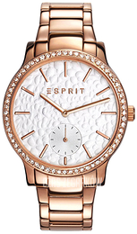 Esprit Dress Biały/Stal w kolorze różowego złota Ø36 mm ES108112005