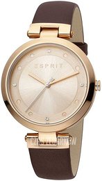 Esprit Breezy Różowe złoto/Skóra Ø36 mm ES1L165L0035