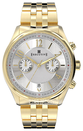 Executive Button Down Srebrny/Stal w odcieniu złota Ø41 mm EX-1006-14