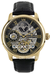 Executive Nicky Czarny/Skóra Ø44 mm EX-1012-04