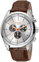 Ferrè Milano Srebrny/Skóra Ø44 mm FM1G129L0011