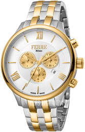 Ferrè Milano Fabrizo Srebrny/Stal w odcieniu złota Ø44 mm FM1G144M0061