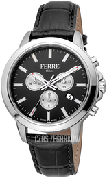Ferrè Milano John Czarny/Skóra Ø44 mm FM1G153L0021
