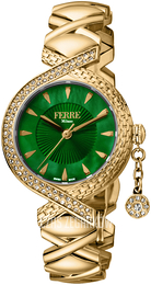 Ferrè Milano Vicenza Zielony/Stal w odcieniu złota Ø32 mm FM1L122M0031