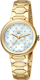 Ferrè Milano Collezione Libellula Biały/Stal w odcieniu złota Ø32 mm FM1L124M0061