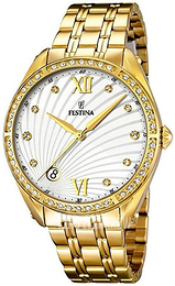 Festina Dress Biały/Stal w odcieniu złota Ø37 mm F16895-1