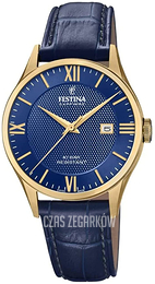 Festina Swiss Made Niebieski/Skóra Ø40 mm F20010-3