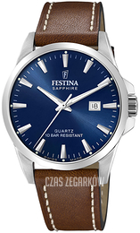 Festina Swiss Made Niebieski/Skóra Ø41 mm F20025-3