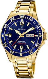 Festina Classic Niebieski/Stal w odcieniu złota Ø42 mm F20479-2