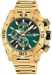 Festina Zielony/Stal w odcieniu złota Ø49 mm F20492-3