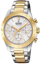 Festina Boyfriend Biały/Stal w odcieniu złota Ø38.5 mm F20651-1
