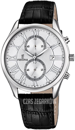 Festina Srebrny/Skóra Ø42 mm F6855-1