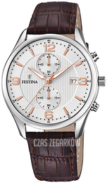 Festina Srebrny/Skóra Ø42 mm F6855-5