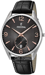 Festina Czarny/Skóra Ø41.5 mm F6857-9