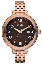 Fossil Bridgette Brązowy/Stal w kolorze różowego złota Ø42 mm AM4389