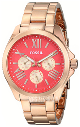 Fossil Czerwony/Stal w kolorze różowego złota Ø40 mm AM4559