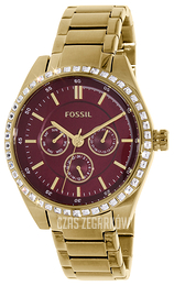 Fossil Czerwony/Stal w odcieniu złota Ø40 mm BQ3040