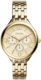 Fossil Multifunction Beżowy/Stal w odcieniu złota Ø36 mm BQ3128