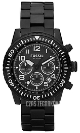 Fossil Retro Traveler Czarny/Stal Ø44 mm CH2628