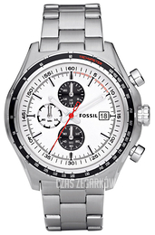 Fossil Dylan Biały/Stal Ø45 mm CH2730