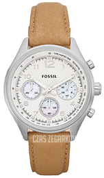 Fossil Biały/Skóra Ø38 mm CH2824