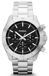 Fossil Retro Traveler Czarny/Stal Ø45 mm CH2848
