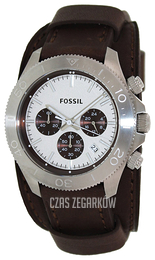 Fossil Retro Traveler Biały/Skóra Ø45 mm CH2857