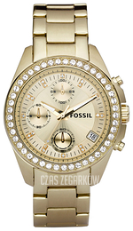 Fossil Glitz Żółte złoto/Stal w odcieniu złota Ø38 mm ES2683