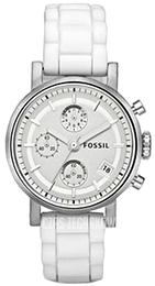 Fossil Biały/Guma Ø38 mm ES2785