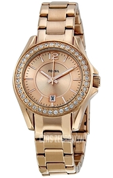 Fossil Riley Różowe złoto/Stal w kolorze różowego złota Ø30 mm ES2889