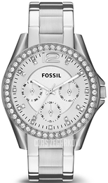 Fossil Riley Biały/Stal Ø38 mm ES3202