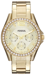 Fossil Riley Żółte złoto/Stal w odcieniu złota Ø38 mm ES3203