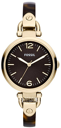 Fossil Georgia Brązowy/Stal w odcieniu złota Ø32 mm ES3295