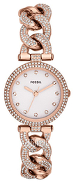 Fossil Biały/Stal w kolorze różowego złota Ø28 mm ES3394
