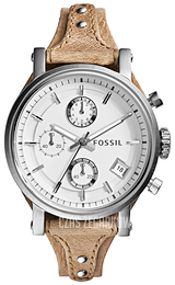 Fossil Casual Biały/Skóra Ø38 mm ES3625