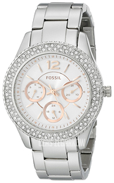 Fossil Biały/Stal Ø38 mm ES3722