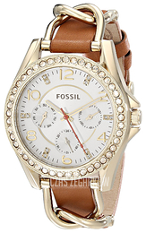 Fossil Riley Biały/Stal w odcieniu złota Ø38 mm ES3723