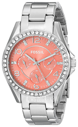 Fossil Czerwony/Stal Ø38 mm ES3726